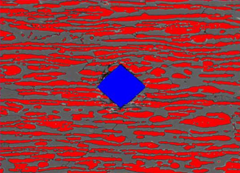 Hardness testing and delta ferrite percent Clemex