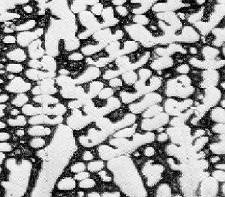 Dendritic arm spacing in copper lead alloy