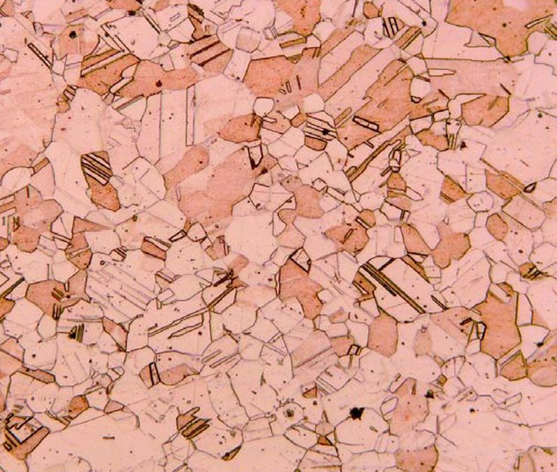 Grain size analysis in copper