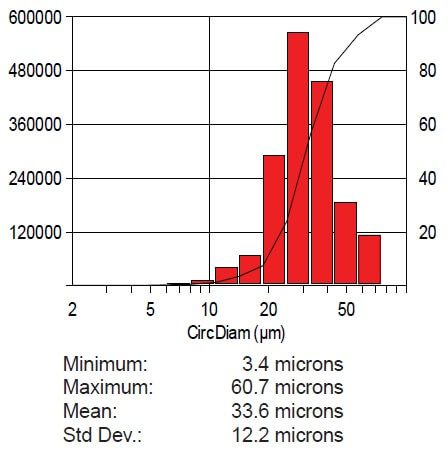 Paracetamol particle size analysis | Clemex