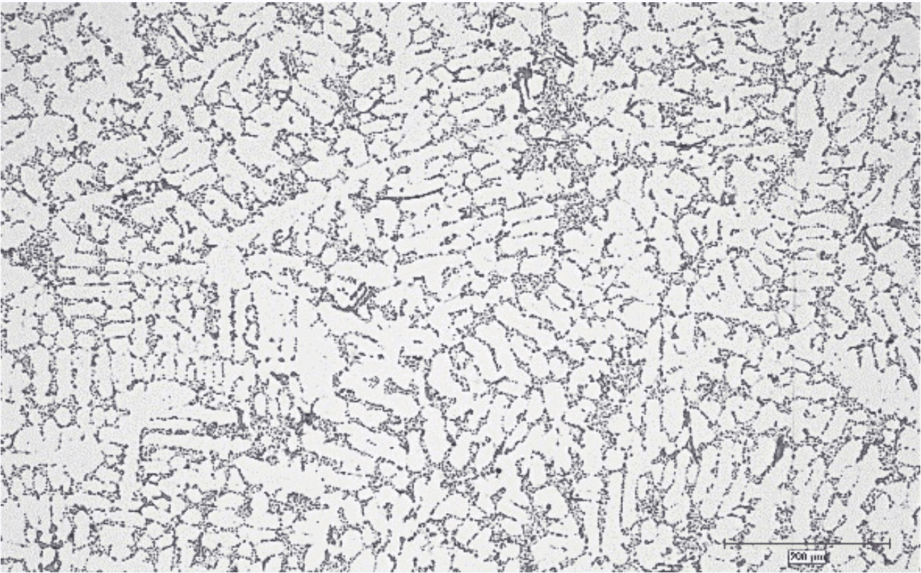 Espacement linéaire moyen des dendrites dans l’alliage d’aluminium | Clemex